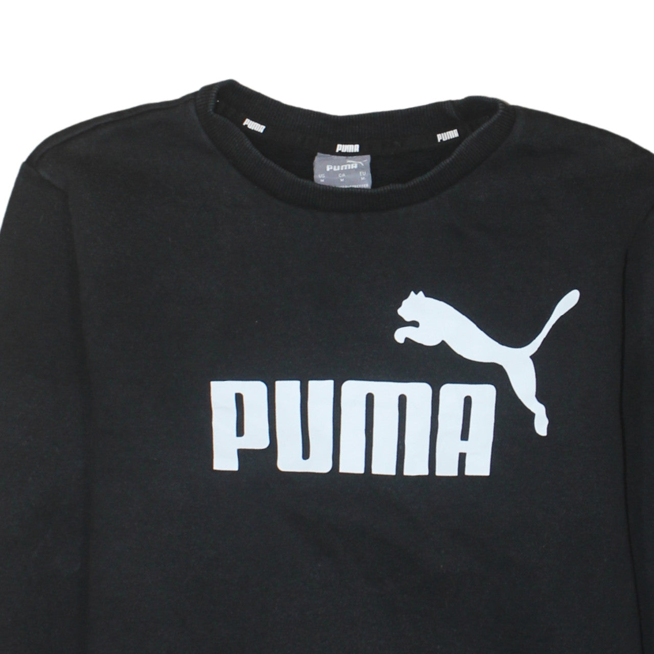 Puma Men's Black M Crew Neck Logo Pullover Sweatshirt