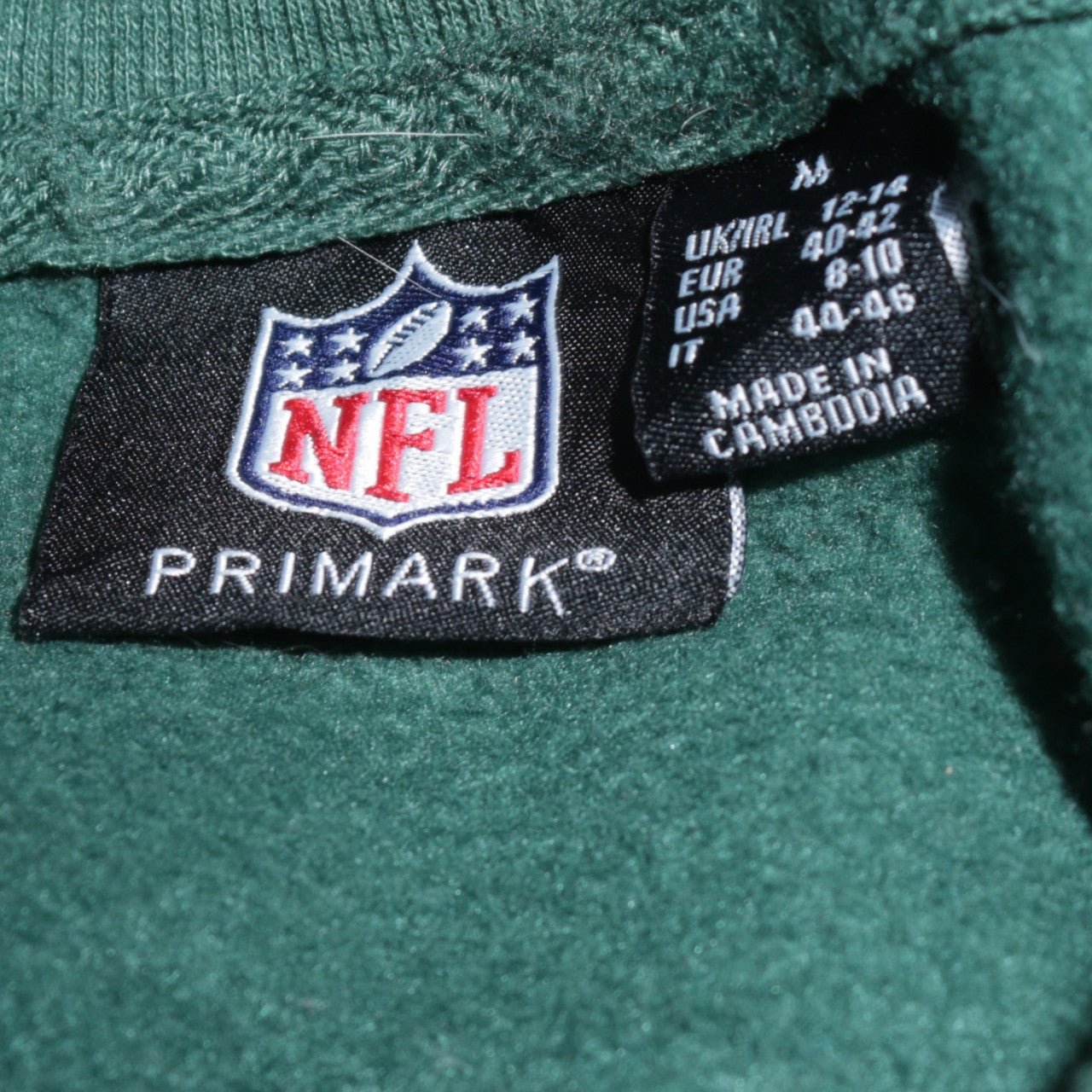Primark NFL NY Jets Green Sweatshirt Women M 12-14 Crew Neck Pullover