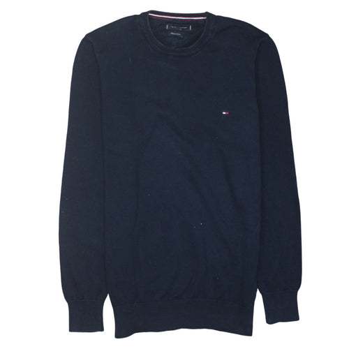 Tommy Hilfiger Men's Blue Cotton Crew Neck Jumper Size M