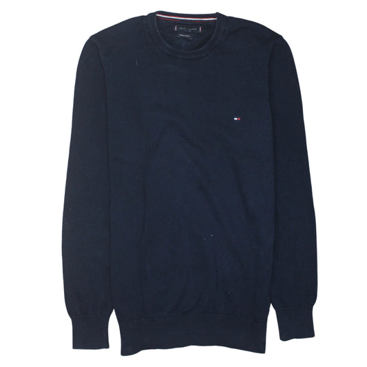 Tommy Hilfiger Men's Blue Cotton Crew Neck Jumper Size M