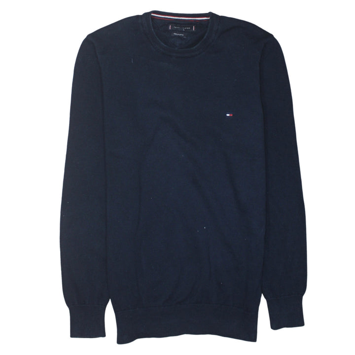 Tommy Hilfiger Men's Blue Cotton Crew Neck Jumper Size M
