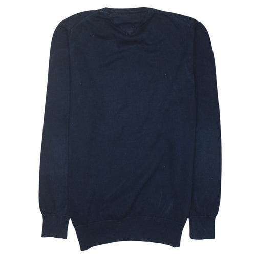 Tommy Hilfiger Men's Blue Cotton Crew Neck Jumper Size M