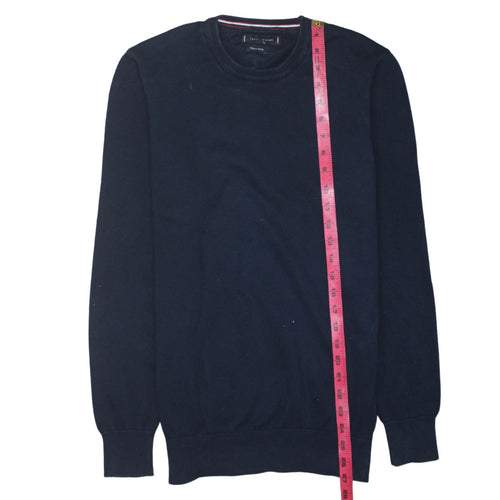 Tommy Hilfiger Men's Blue Cotton Crew Neck Jumper Size M