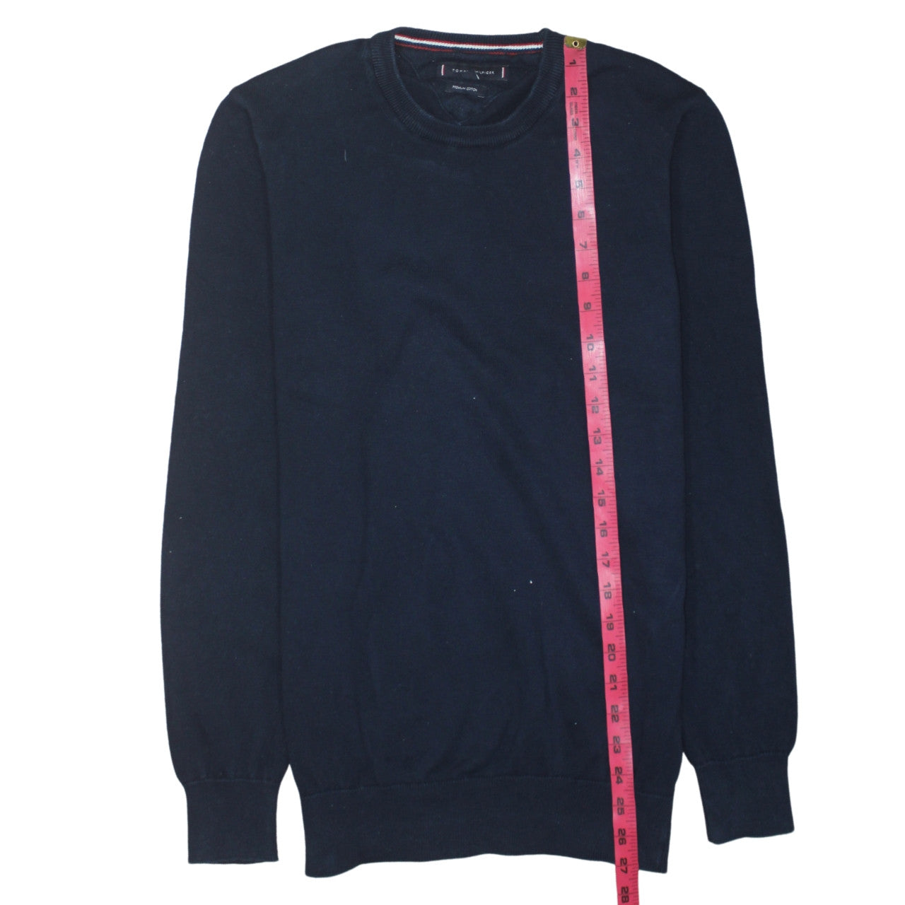 Tommy Hilfiger Men's Blue Cotton Crew Neck Jumper Size M