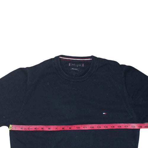 Tommy Hilfiger Men's Blue Cotton Crew Neck Jumper Size M