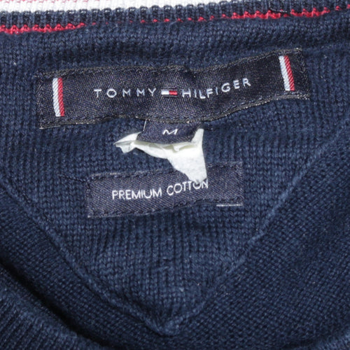 Tommy Hilfiger Men's Blue Cotton Crew Neck Jumper Size M