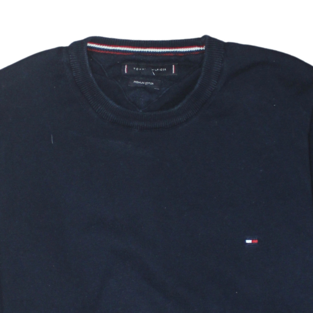 Tommy Hilfiger Men's Blue Cotton Crew Neck Jumper Size M