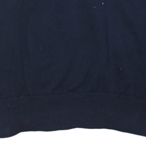 Tommy Hilfiger Men's Blue Cotton Crew Neck Jumper Size M