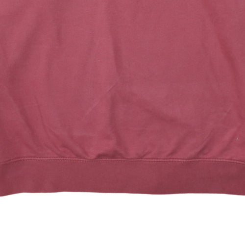Nike Women Oversized Pink 1/4 Zip Sweatshirt Small Logo Pullover