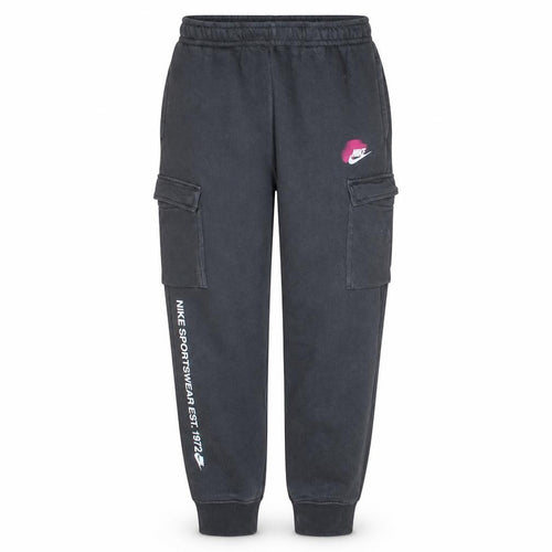 Nike Women's Black Jogger Cargo Sweatpants M Elastic Waist Fleece