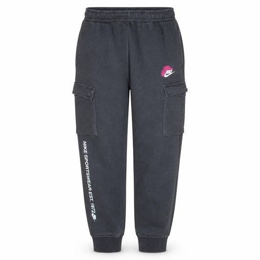 Nike Women's Black Jogger Cargo Sweatpants M Elastic Waist Fleece