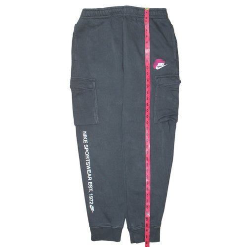 Nike Women's Black Jogger Cargo Sweatpants M Elastic Waist Fleece