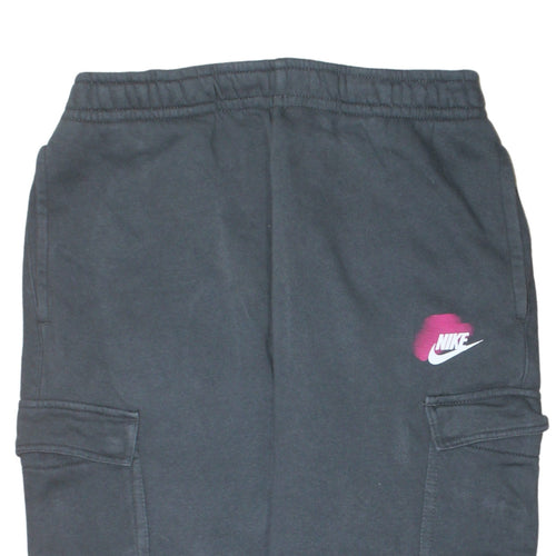 Nike Women's Black Jogger Cargo Sweatpants M Elastic Waist Fleece