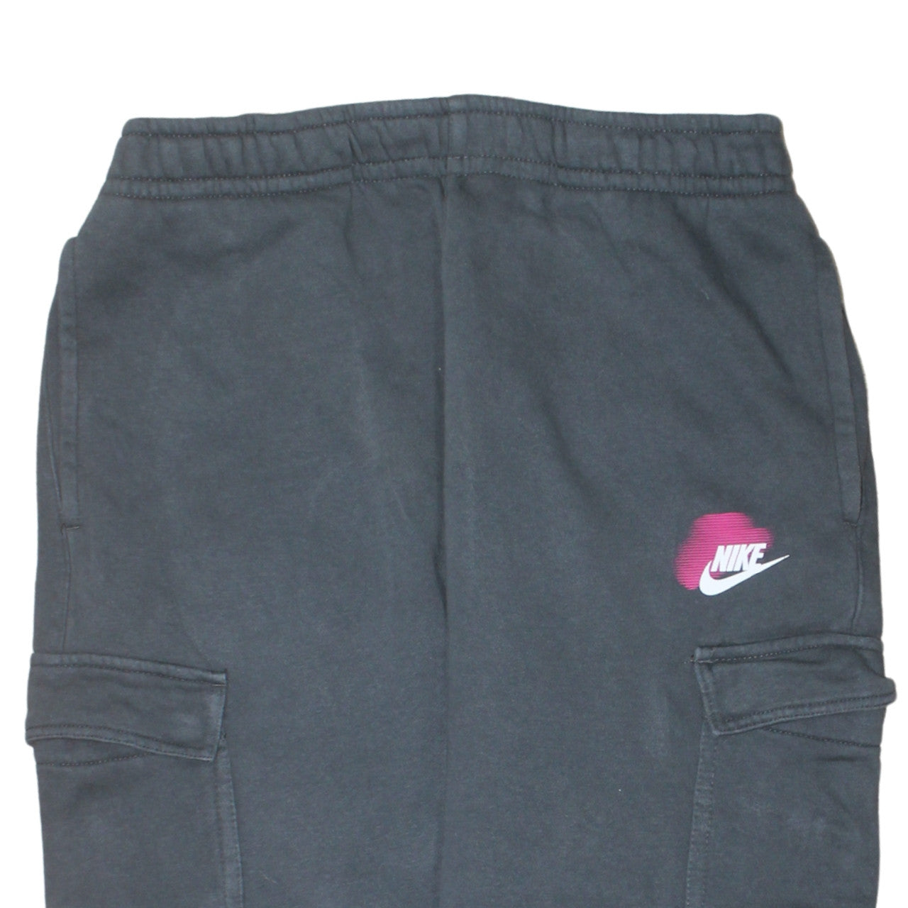 Nike Women's Black Jogger Cargo Sweatpants M Elastic Waist Fleece