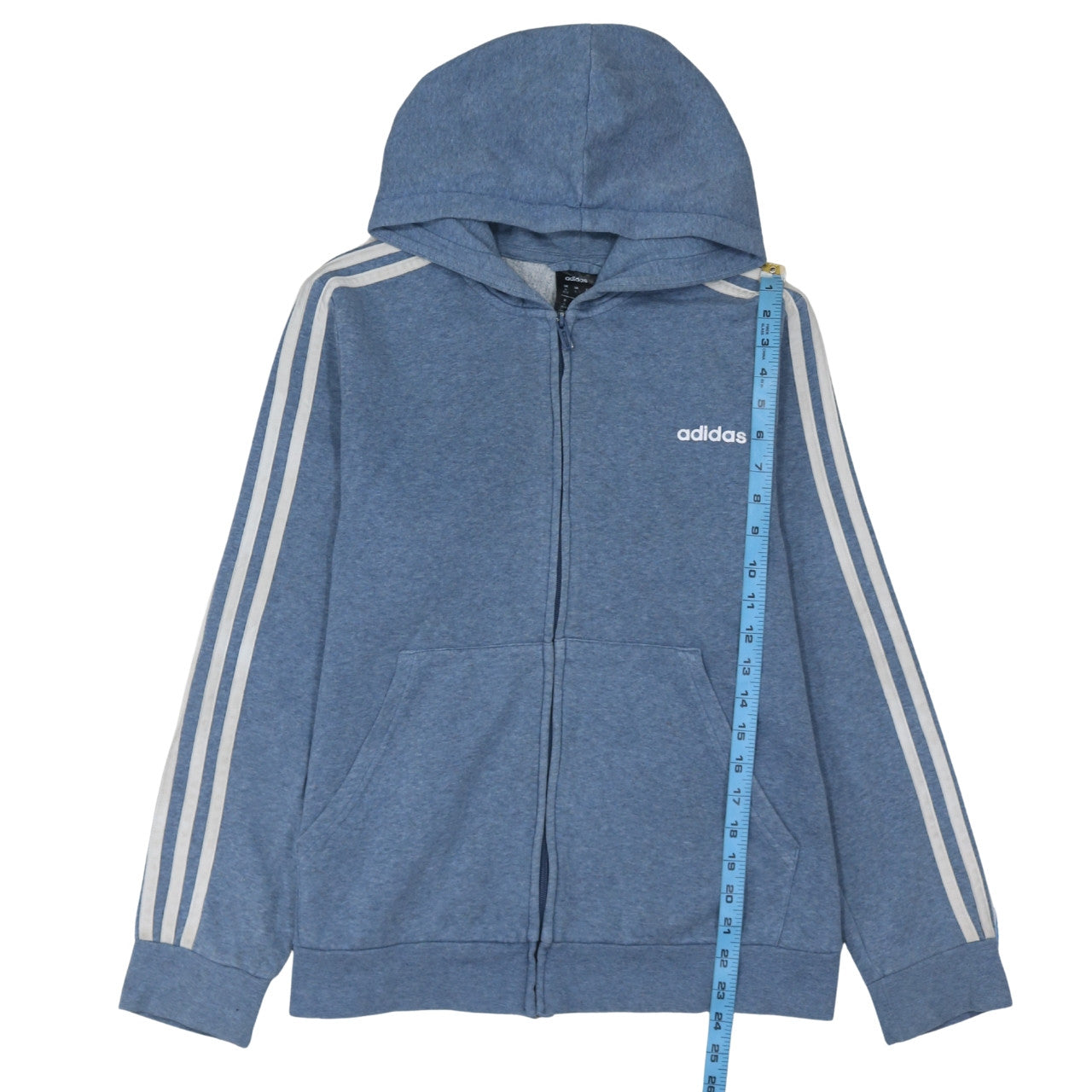 Adidas Women Blue Full Zip Hoodie XL Relaxed Fit Sportswear