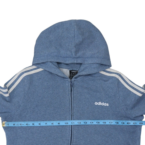 Adidas Women Blue Full Zip Hoodie XL Relaxed Fit Sportswear