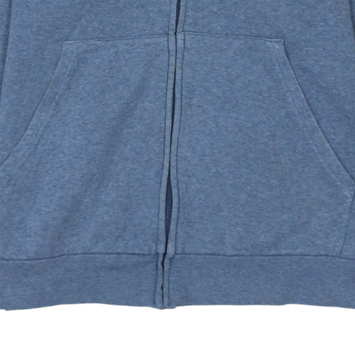 Adidas Women Blue Full Zip Hoodie XL Relaxed Fit Sportswear