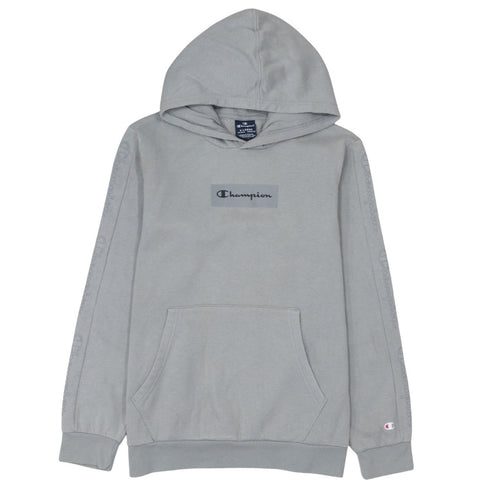 Champion Boys Grey Pullover Hoodie XL 13-14 Years Cotton Blend Logo Sweatshirt