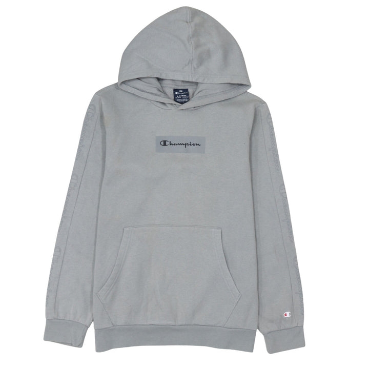 Champion Boys Grey Pullover Hoodie XL 13-14 Years Cotton Blend Logo Sweatshirt