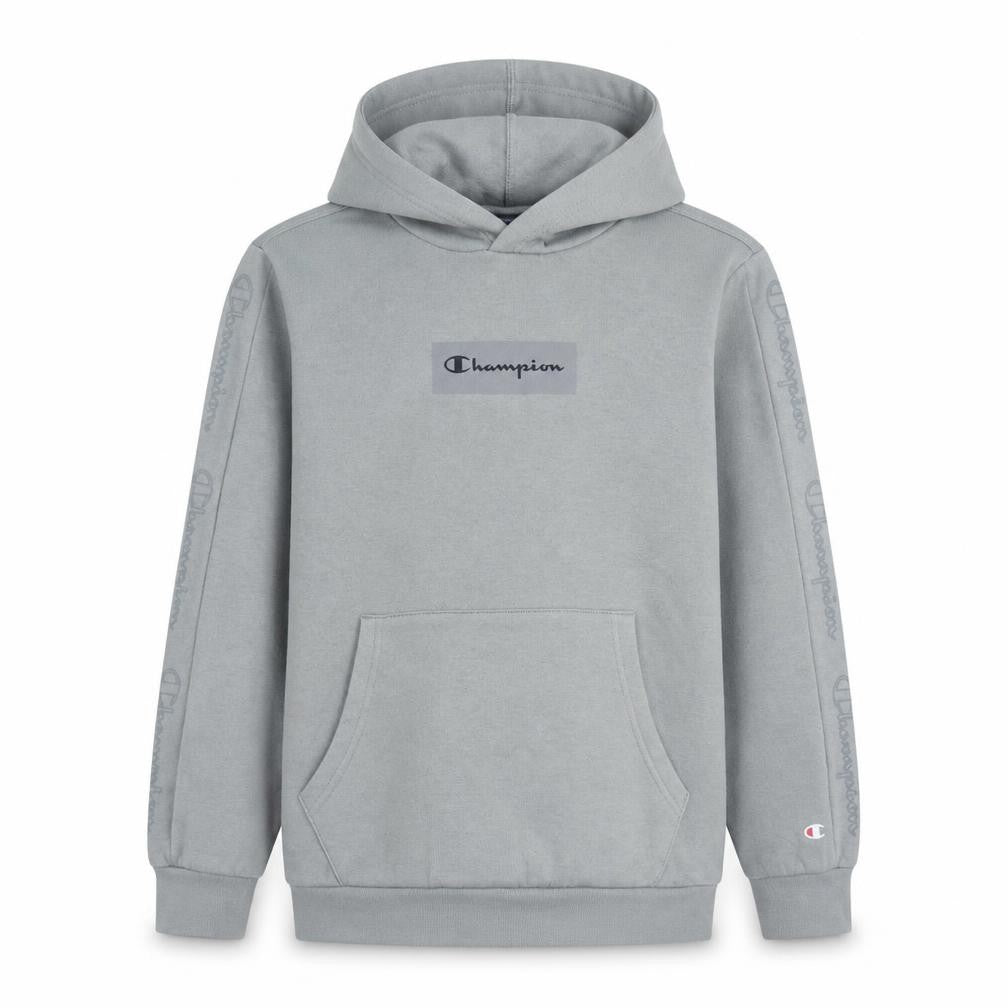 Champion Boys Grey Pullover Hoodie XL 13-14 Years Cotton Blend Logo Sweatshirt