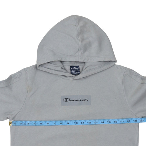 Champion Boys Grey Pullover Hoodie XL 13-14 Years Cotton Blend Logo Sweatshirt