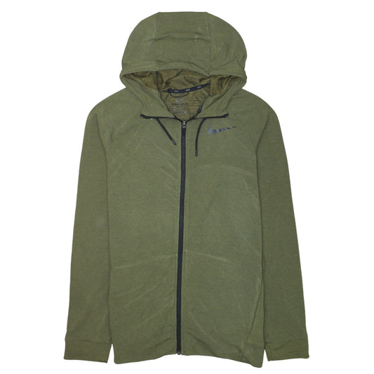 Nike Men's Green Dri-Fit Full Zip Hoodie Size M Lightweight Sportswear