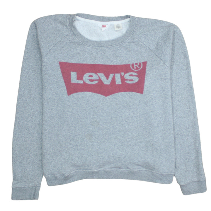 Levi's Men's Grey Logo Crew Neck Pullover Sweatshirt Size L