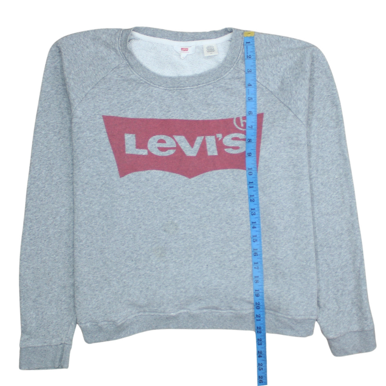 Levi's Men's Grey Logo Crew Neck Pullover Sweatshirt Size L