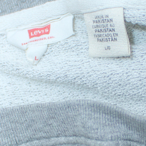 Levi's Men's Grey Logo Crew Neck Pullover Sweatshirt Size L