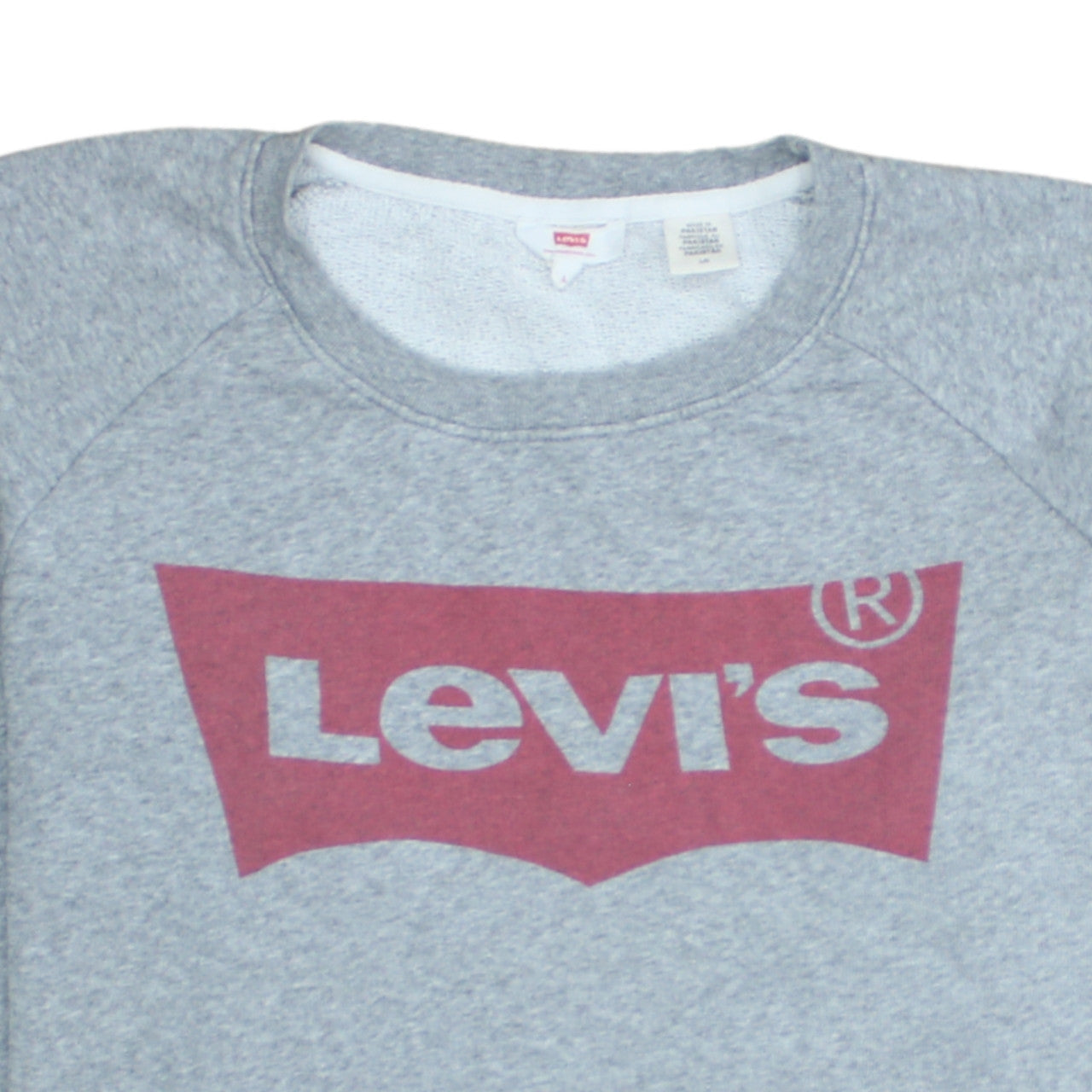 Levi's Men's Grey Logo Crew Neck Pullover Sweatshirt Size L