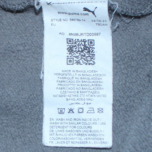 Puma Women's Grey Pullover Hoodie Size M Logo Cotton Sweatshirt