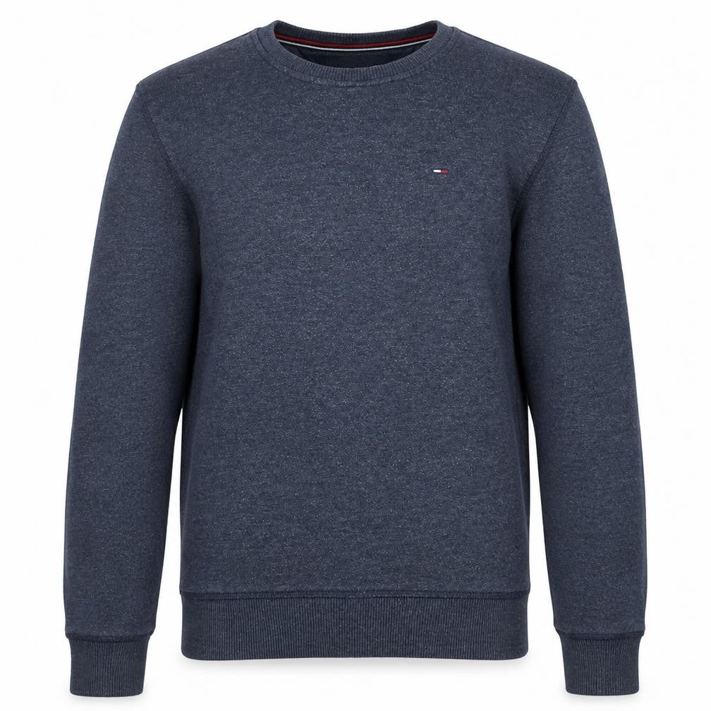 Front view of Tommy Jeans Men's Blue Regular Fit Crew Neck Sweatshirt, size S
