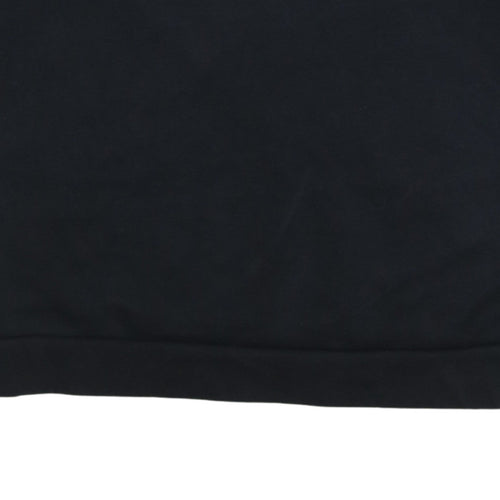 Adidas Womens Black Crew Neck Pullover Sweatshirt UK 12 Logo Print