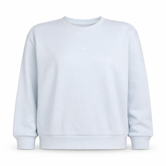 Front view of Adidas Women’s White Pullover Crew Neck Sweatshirt, size L
