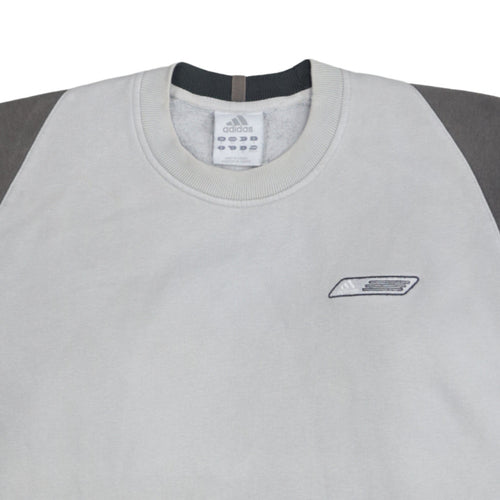 Adidas Men’s Grey Small Crew Neck Pullover Sweatshirt