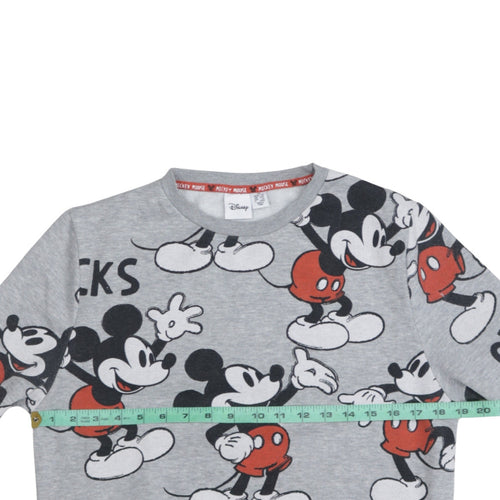 Disney Women XS Grey Mickey Mouse Pullover Sweatshirt