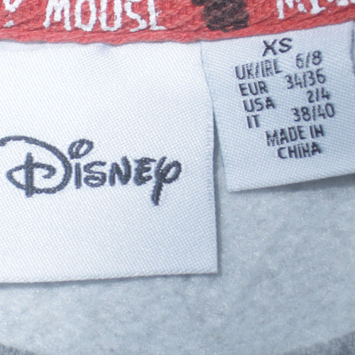 Disney Women XS Grey Mickey Mouse Pullover Sweatshirt