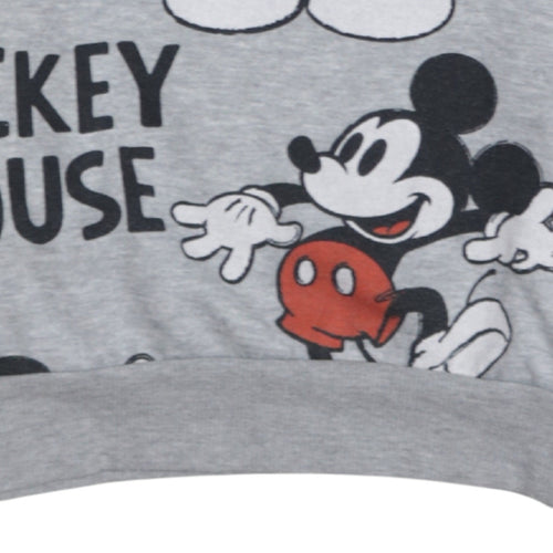 Disney Women XS Grey Mickey Mouse Pullover Sweatshirt