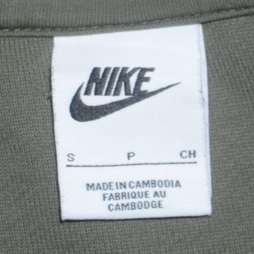 Nike Womens Khaki Green Crew Neck Logo Sweatshirt Size S