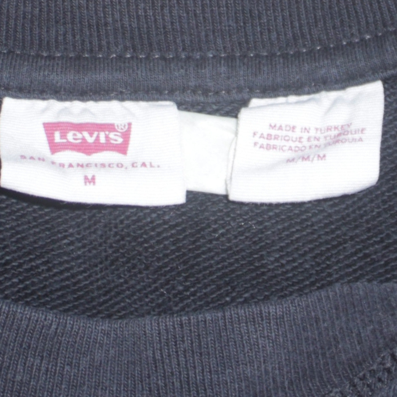Levi's Men Black Logo Crew Neck Pullover Sweatshirt Size M