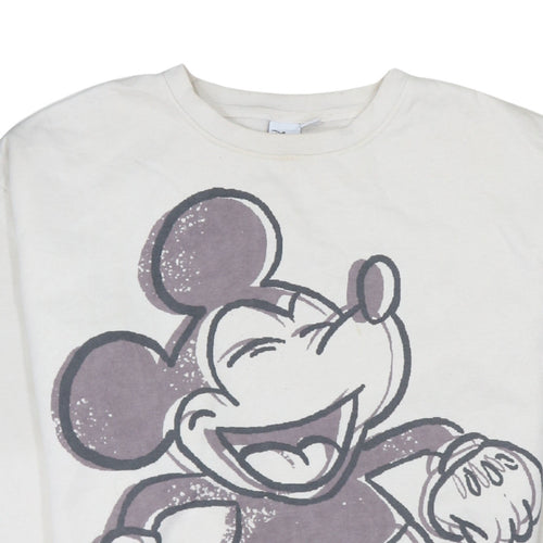 Disney Women’s Beige Mickey Mouse Pullover Sweatshirt M 12/14