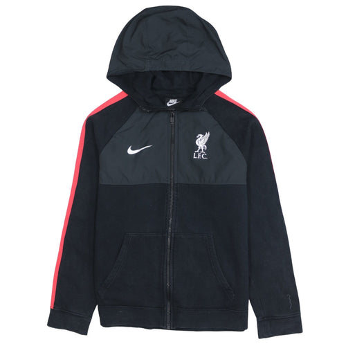 Nike Boys Black Liverpool FC Hooded Dri-Fit Track Jacket M