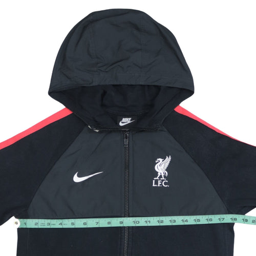 Nike Boys Black Liverpool FC Hooded Dri-Fit Track Jacket M