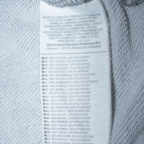 Nike Women’s Grey Cotton Blend Logo Sweatshirt Size S