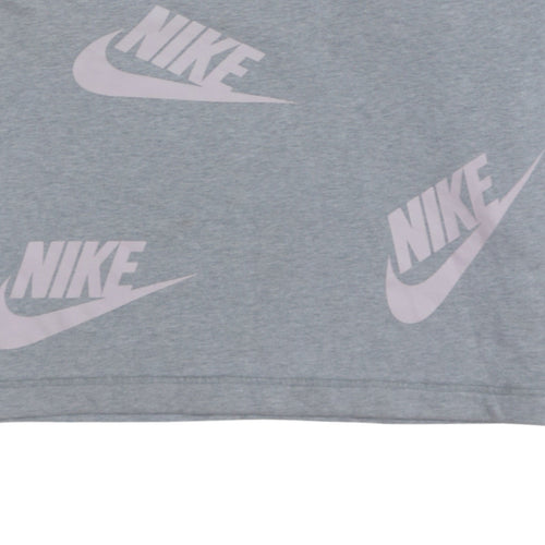 Nike Women’s Grey Cotton Blend Logo Sweatshirt Size S
