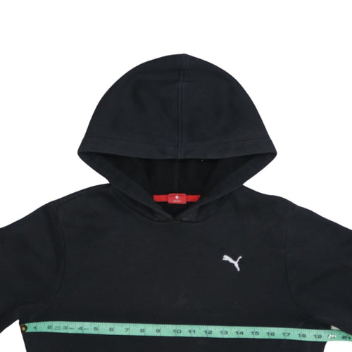 Puma Boys Black Pullover Hoodie Size 164 Cotton Blend Logo Sportswear