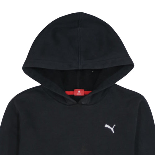 Puma Boys Black Pullover Hoodie Size 164 Cotton Blend Logo Sportswear