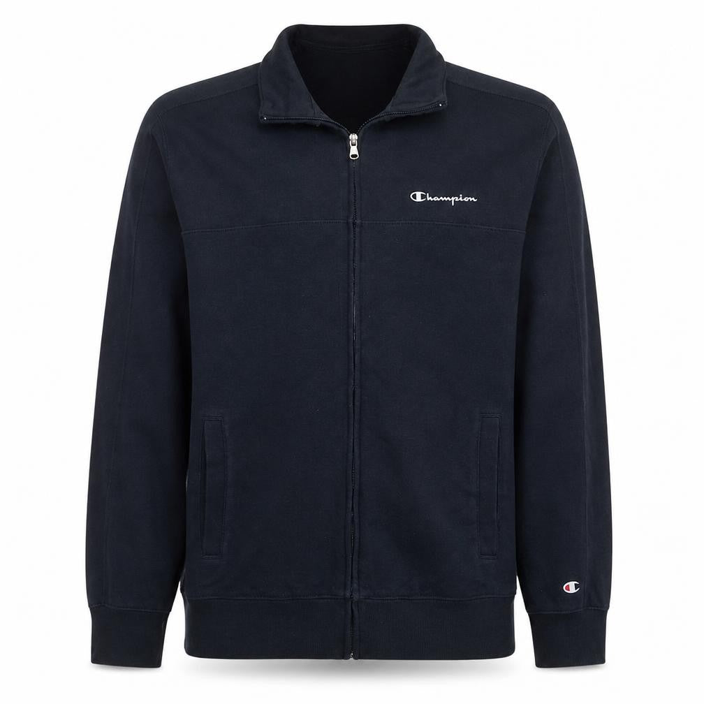 Front view of Champion Men's Blue Full Zip Sweatshirt Jacket, size L