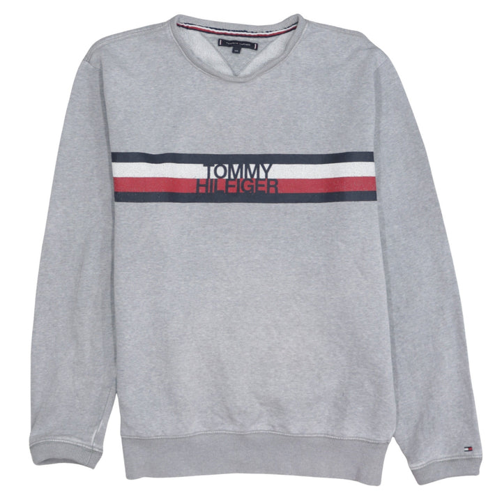 Tommy Hilfiger Men's Grey 2XL Crew Neck Logo Sweatshirt