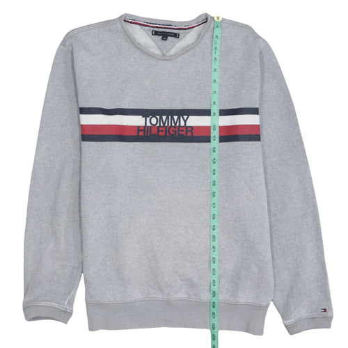 Tommy Hilfiger Men's Grey 2XL Crew Neck Logo Sweatshirt